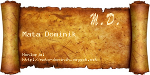 Mata Dominik névjegykártya